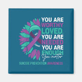 Sunflower Suicide Prevention Awareness Motivationa マグネット (正面)