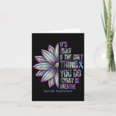 Sunflower Suicide Prevention Awareness Week Teal P カード (正面)