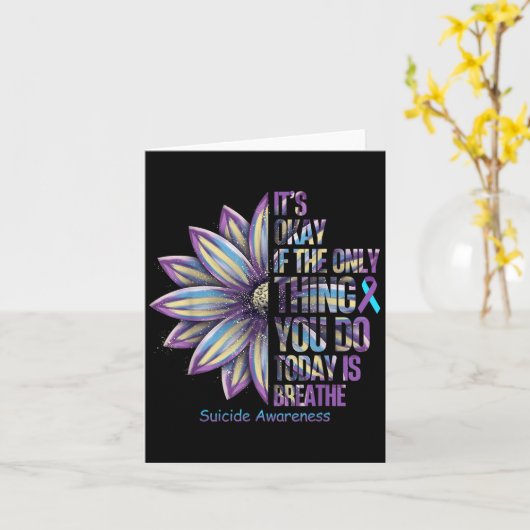 Sunflower Suicide Prevention Awareness Week Teal P カード (黄色い花)