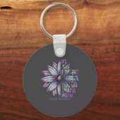 Sunflower Suicide Prevention Awareness Week Teal P キーホルダー (正面)