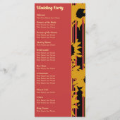 Sunflower Summer Gold Red Wedding  プログラム (裏面)