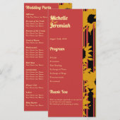 Sunflower Summer Gold Red Wedding  プログラム (正面/裏面)