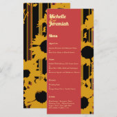 Sunflower Summer Gold Red Wedding メニュー (正面/裏面)