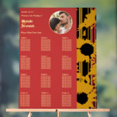Sunflower Summer Gold Red Wedding Photo Sear Chart アクリルサイン (ニュートラル)