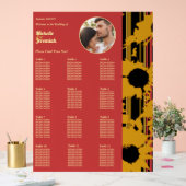Sunflower Summer Gold Red Wedding Photo Sear Chart アクリルサイン (ウェディング)