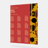 Sunflower Sunset Coral Gold Wedding Seat Chart アクリルサイン (傾斜)