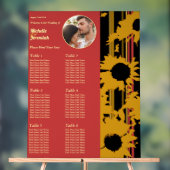 Sunflower Sunset Coral Gold Wedding Seat Chart アクリルサイン (ニュートラル)