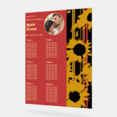 Sunflower Sunset Coral Gold Wedding Seat Chart アクリルサイン (傾斜)