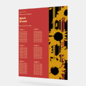 Sunflower Sunset Coral Modern Wedding Seat Chart アクリルサイン (傾斜)