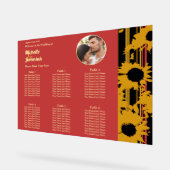 Sunflower Sunset Coral Wedding Photo Seat Chart  アクリルサイン (傾斜)