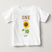 Sunflower T-Shirt Kids 1st Birthday Party ベビーTシャツ (正面)