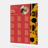 Sunflower Teal Blue Gold Modern Wedding Photo アクリルサイン (傾斜)