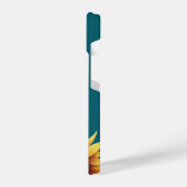 Sunflower Teal Modren Minimal Initial Phone Case iPhoneケース (左側面)