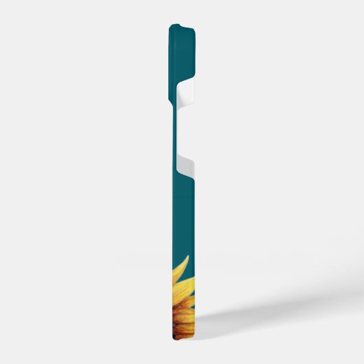 Sunflower Teal Modren Minimal Initial Phone Case iPhoneケース (左側面)