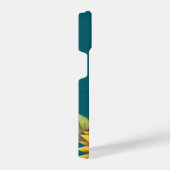 Sunflower Teal Modren Minimal Initial Phone Case iPhoneケース (右側面)