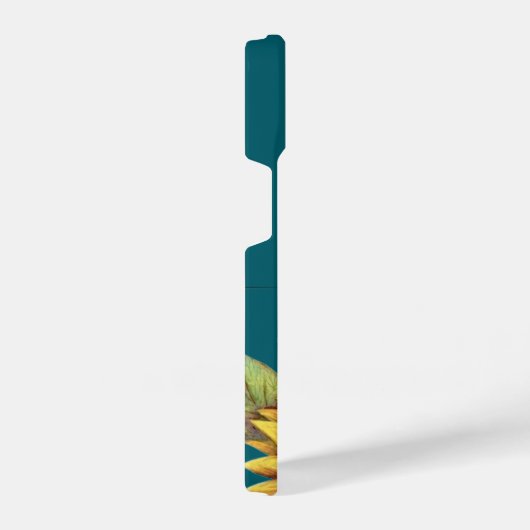 Sunflower Teal Modren Minimal Initial Phone Case iPhoneケース (右側面)