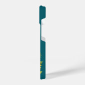 Sunflower Teal Modren Minimal Initial Phone Case iPhoneケース (左側面)