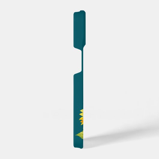 Sunflower Teal Modren Minimal Initial Phone Case iPhoneケース (右側面)