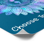 Sunflower Teal Purple Ribbon Suicide Prevention Aw ポスター (角)