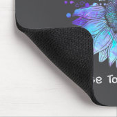 Sunflower Teal Purple Ribbon Suicide Prevention Aw マウスパッド (コーナー)
