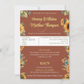 Sunflower Terracotta写真結婚とRSVP 招待状 (裏面)