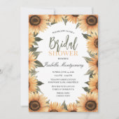 Sunflower Theme Rustic Bridal Shower 招待状 (正面)
