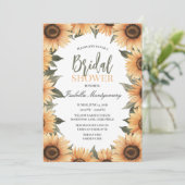 Sunflower Theme Rustic Bridal Shower 招待状 (スタンド正面)
