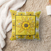 Sunflower Throw Pillow クッション (ブランケット)