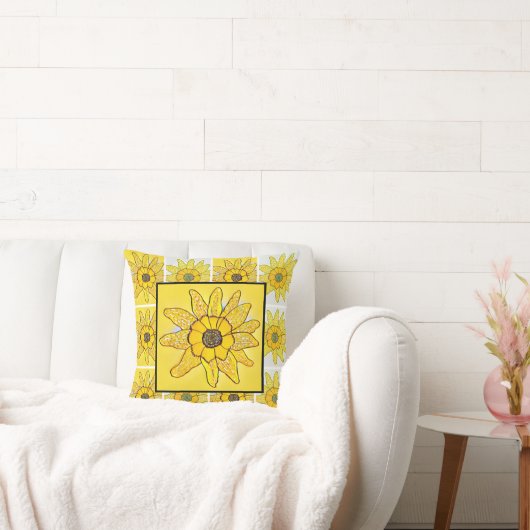Sunflower Throw Pillow クッション (ソファ)