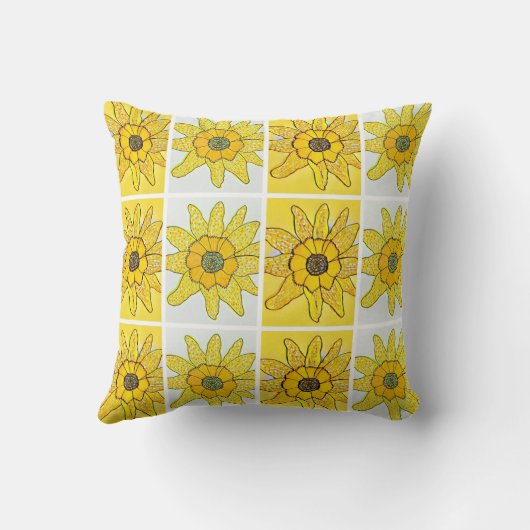 Sunflower Throw Pillow クッション (裏面)