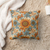 Sunflower Throw Pillow クッション (ブランケット)