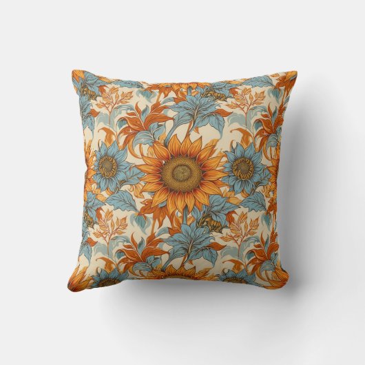 Sunflower Throw Pillow クッション (裏面)
