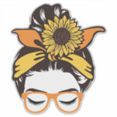 Sunflower Top Knot シール (正面)