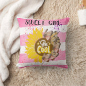 Sunflower trendy vibrant color paper art クッション (ブランケット)