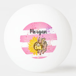 Sunflower trendy vibrant color paper art 卓球ボール