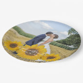 sunflower trio – お結婚客様の写真紙プレート ペーパープレート (アングル)