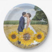 sunflower trio – お結婚客様の写真紙プレート ペーパープレート (正面)