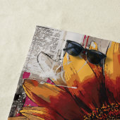 Sunflower Urban Street Art Illustration ビーチタオル (インサイチュ)
