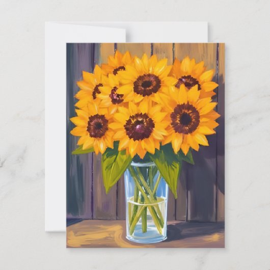 Sunflower Vase | Yellow Flower Watercolor Card (正面)
