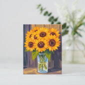 Sunflower Vase | Yellow Flower Watercolor Card (スタンド正面)
