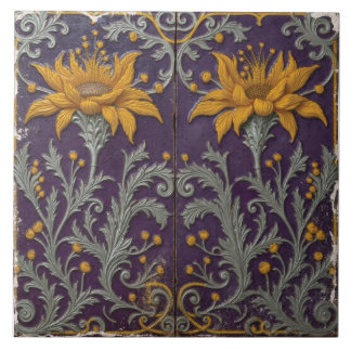 Sunflower Vignettes in Violet タイル