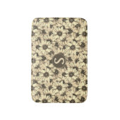 Sunflower Vintage Charm Sepia Tone Bath Mat バスマット (正面縦)