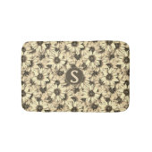 Sunflower Vintage Charm Sepia Tone Bath Mat バスマット (正面)