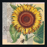 Sunflower Vintage Damask Flower Pattern Art ポスター<br><div class="desc">Sunflowers! This vintage inspired floral damask showcases an antique Sunflower,  with a variety of damask wallpaper patterns in the background. Stunning for a modern touch of floral decor.</div>