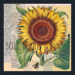Sunflower Vintage Damask Flower Pattern Art ポスター<br><div class="desc">Sunflowers! This vintage inspired floral damask showcases an antique Sunflower,  with a variety of damask wallpaper patterns in the background. Stunning for a modern touch of floral decor.</div>