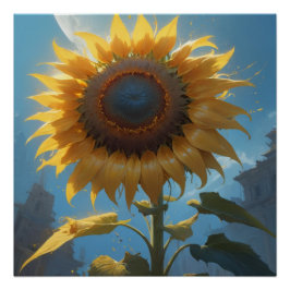 sunflower wall art ポスター