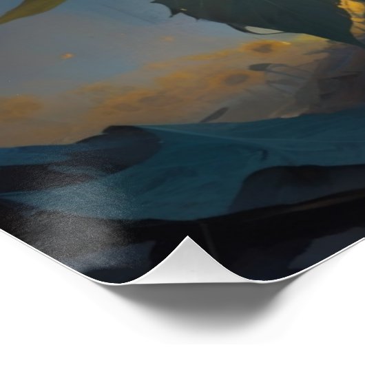 sunflower wall art ポスター (コーナー)