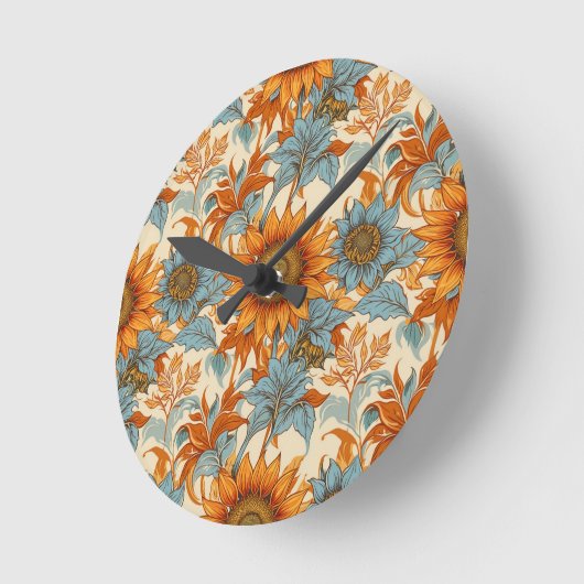 Sunflower Wall Clock ラウンド壁時計 (傾斜)