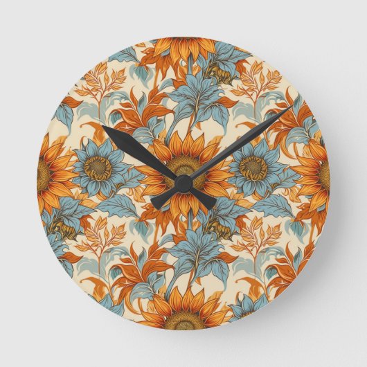 Sunflower Wall Clock ラウンド壁時計 (正面)