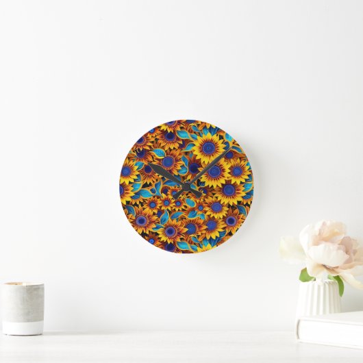 Sunflower Wall Clock ラウンド壁時計 (ホーム)